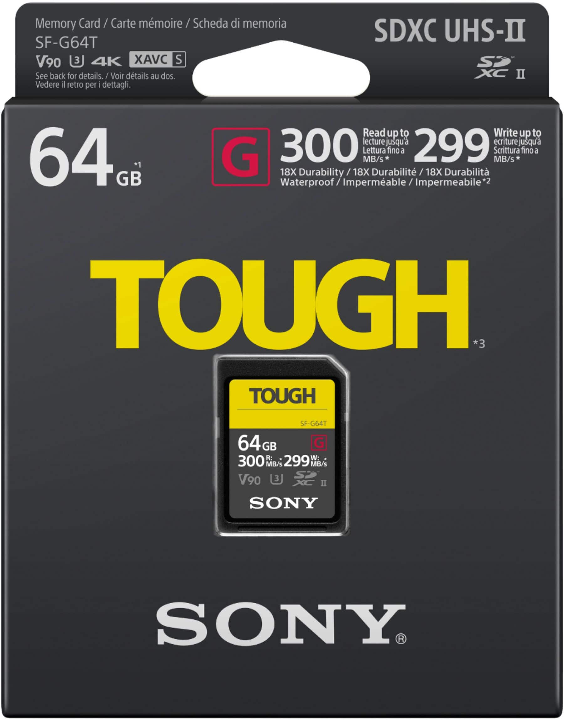 Alt View 11. Sony - TOUGH G Series - 64GB SDXC UHS-II Memory Card - Black.