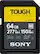 Front. Sony - TOUGH M Series - 64GB SDXC UHS-II Memory Card - Black.
