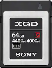 Front. Sony - QDG64F/J 64GB XQD Memory Card - Black.