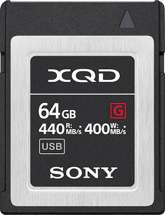 Front. Sony - QDG64F/J 64GB XQD Memory Card - Black.
