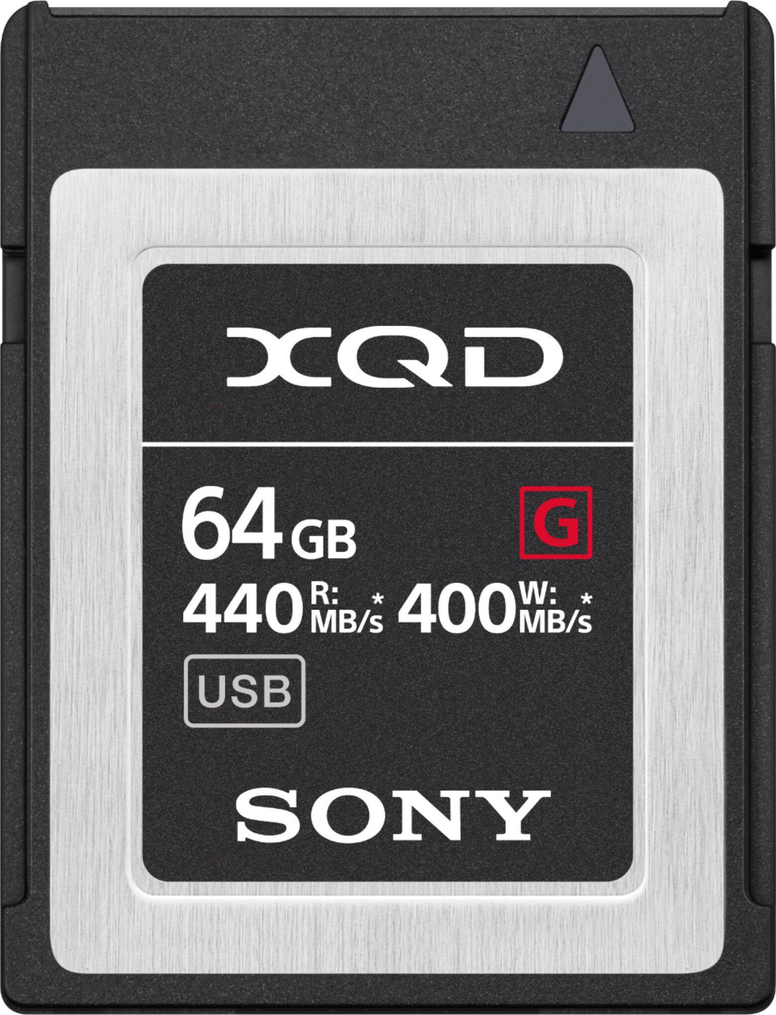 Front. Sony - QDG64F/J 64GB XQD Memory Card - Black.