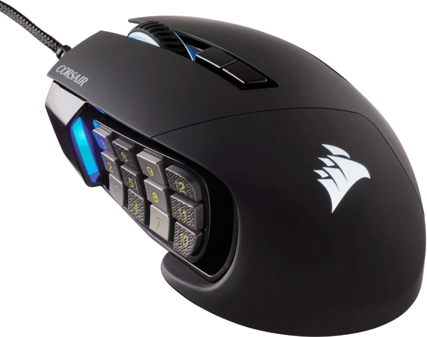 Front. CORSAIR - Scimitar RGB Elite Wired Optical Gaming Mouse with 17 Programmable Buttons - Black.