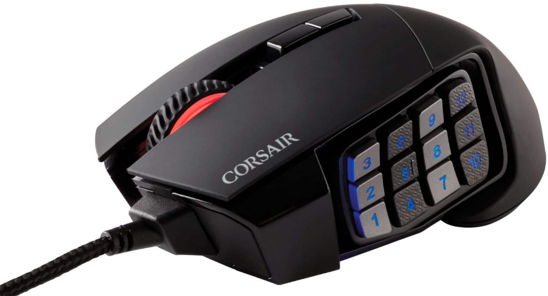 Alt View 12. CORSAIR - Scimitar RGB Elite Wired Optical Gaming Mouse with 17 Programmable Buttons - Black.