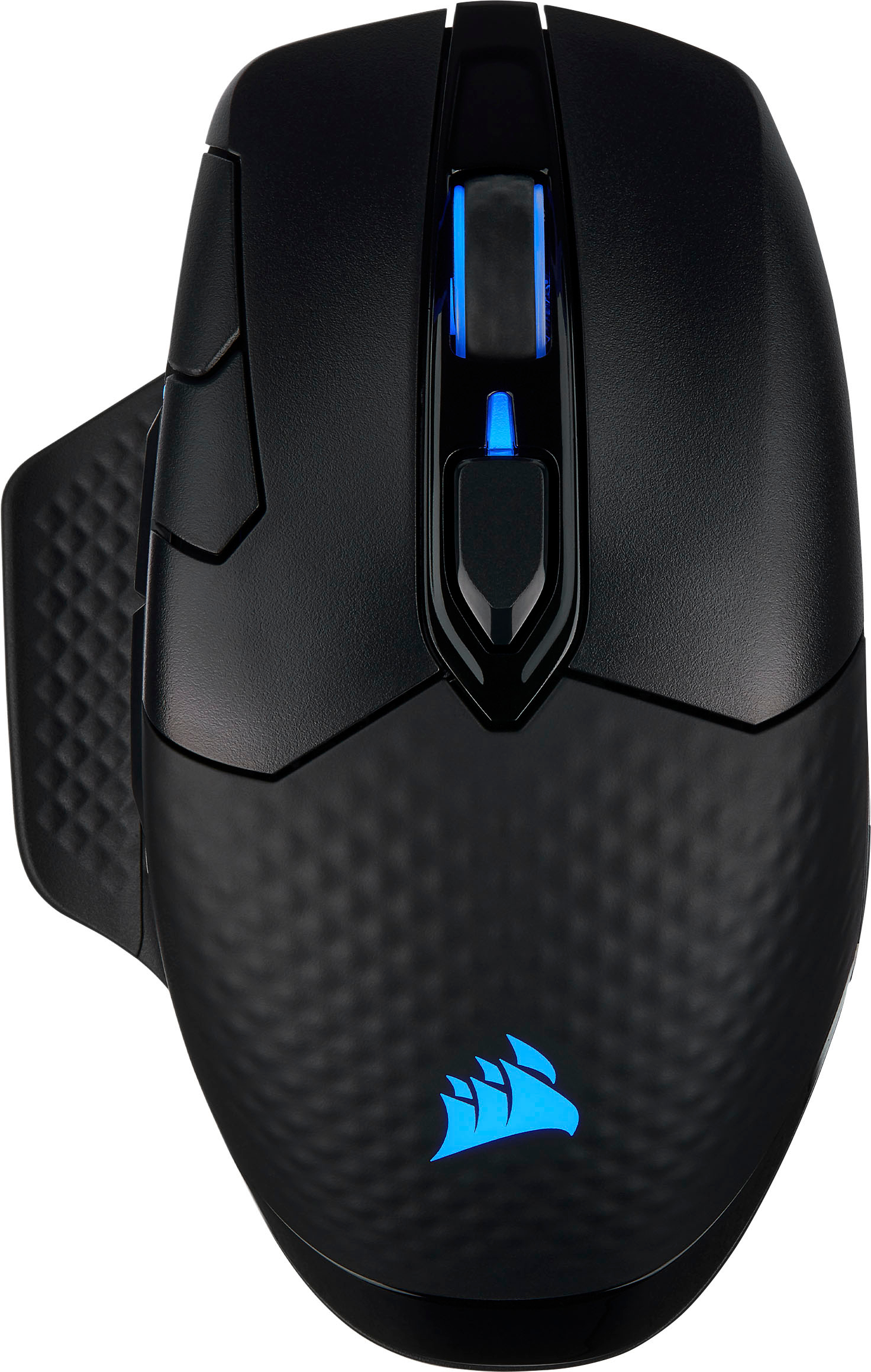 Back View: CORSAIR - DARK CORE RGB PRO SE Wireless Optical Gaming Mouse with Qi Wireless Charging - Black