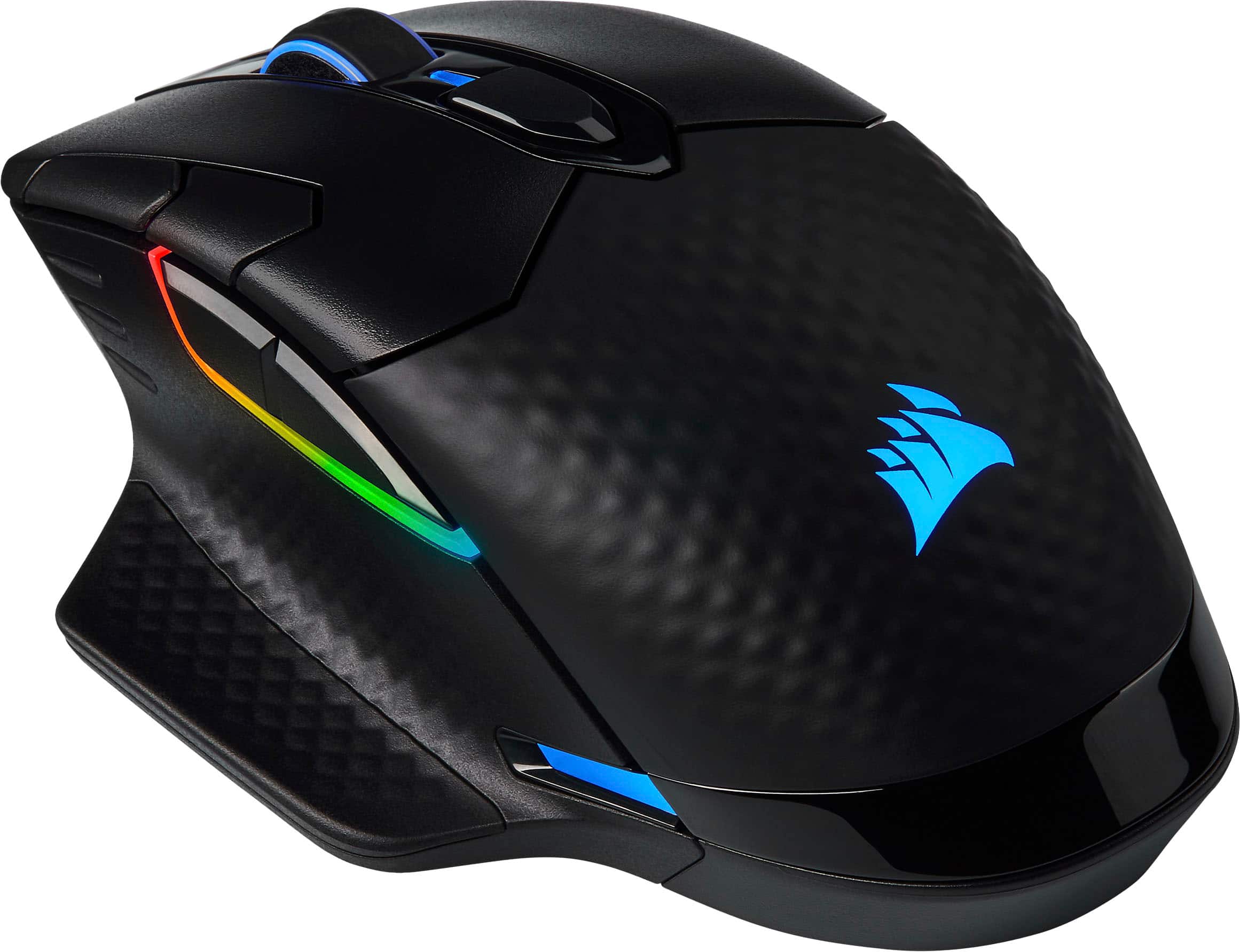 Angle. CORSAIR - DARK CORE RGB PRO SE Wireless Optical Gaming Mouse with Qi Wireless Charging - Black.
