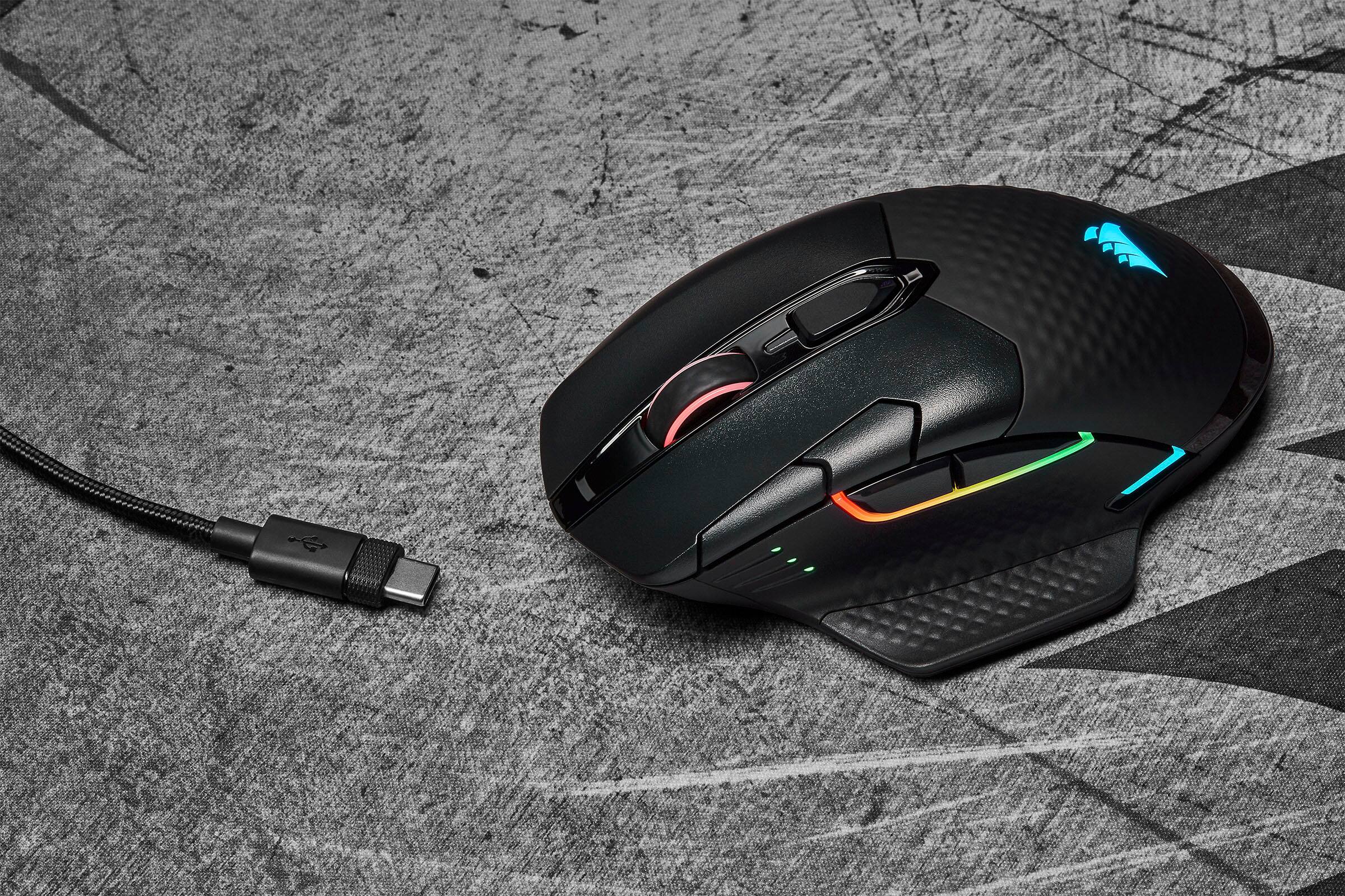 Alt View 20. CORSAIR - DARK CORE RGB PRO SE Wireless Optical Gaming Mouse with Qi Wireless Charging - Black.