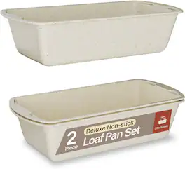 Bakken- Swiss - Nonstick Loaf Pans Set of 2 – 10.2" & 11", Oven Safe to 450°F, PTFE-Free, Dishwasher Safe - White Marble