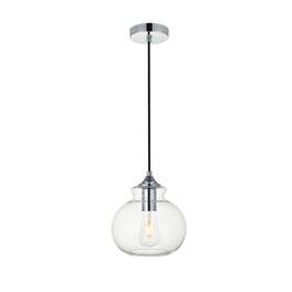 Living District - Destry 1 Light Chrome Pendant With Clear Glass - Chrome And Clear