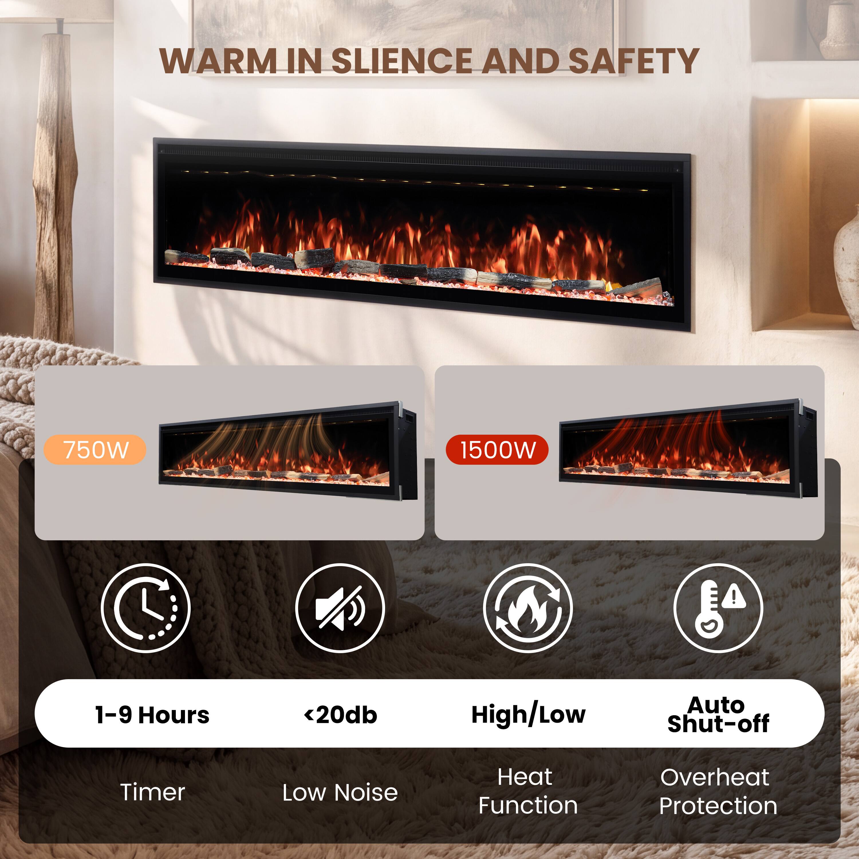 WARM IN SILENCE AND SAFETY

750W
1500W

1-9 Hours
<20db
High/Low
Auto Shut-off
Timer
Low Noise
Heat Function
Overheat Protection