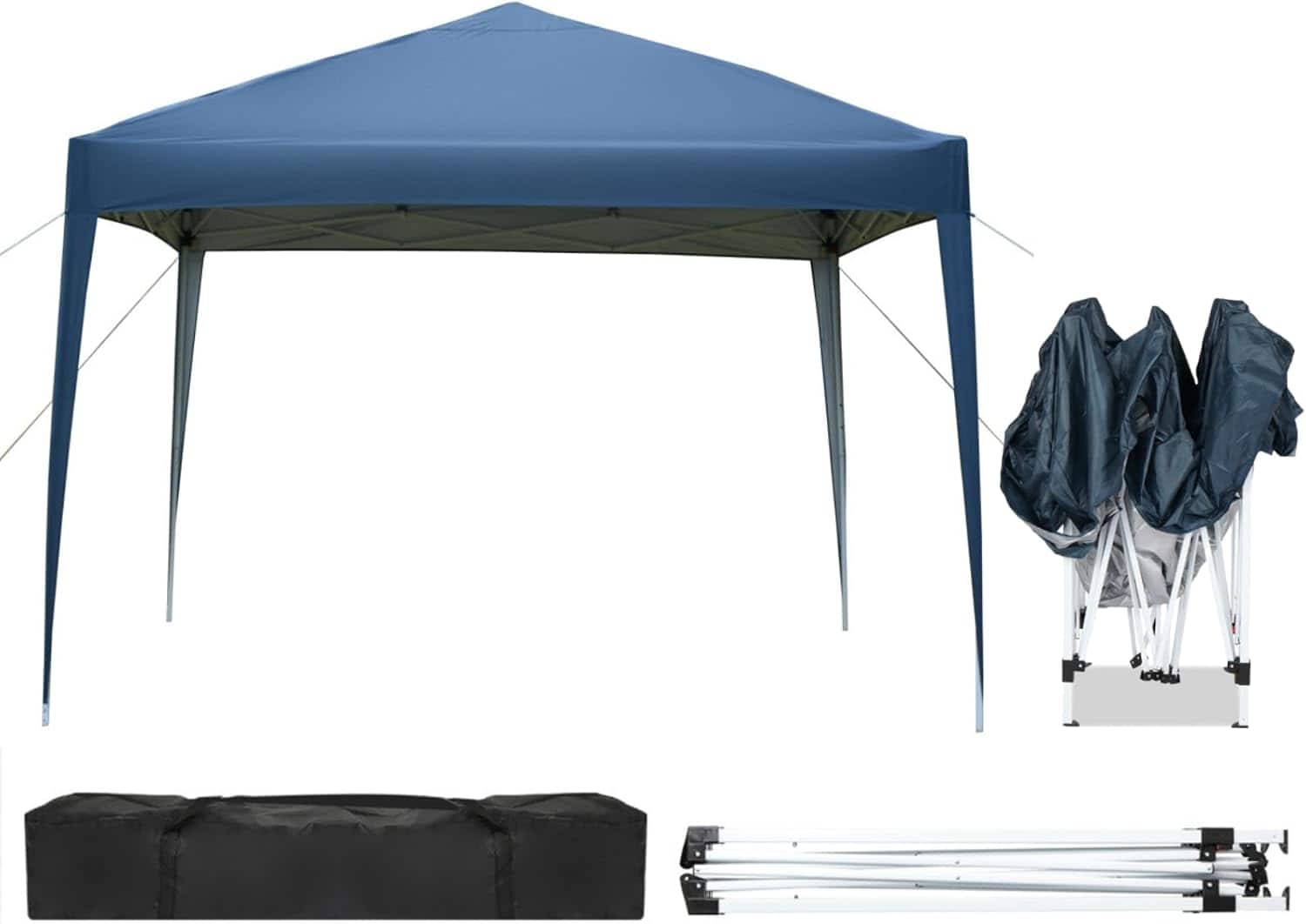 Winado - 10x10ft Ez Pop Up Outdoor Canopy Tent, Portable Commercial Instant Tent with Carry Bag for Party Wedding Birthday BBQ Ev