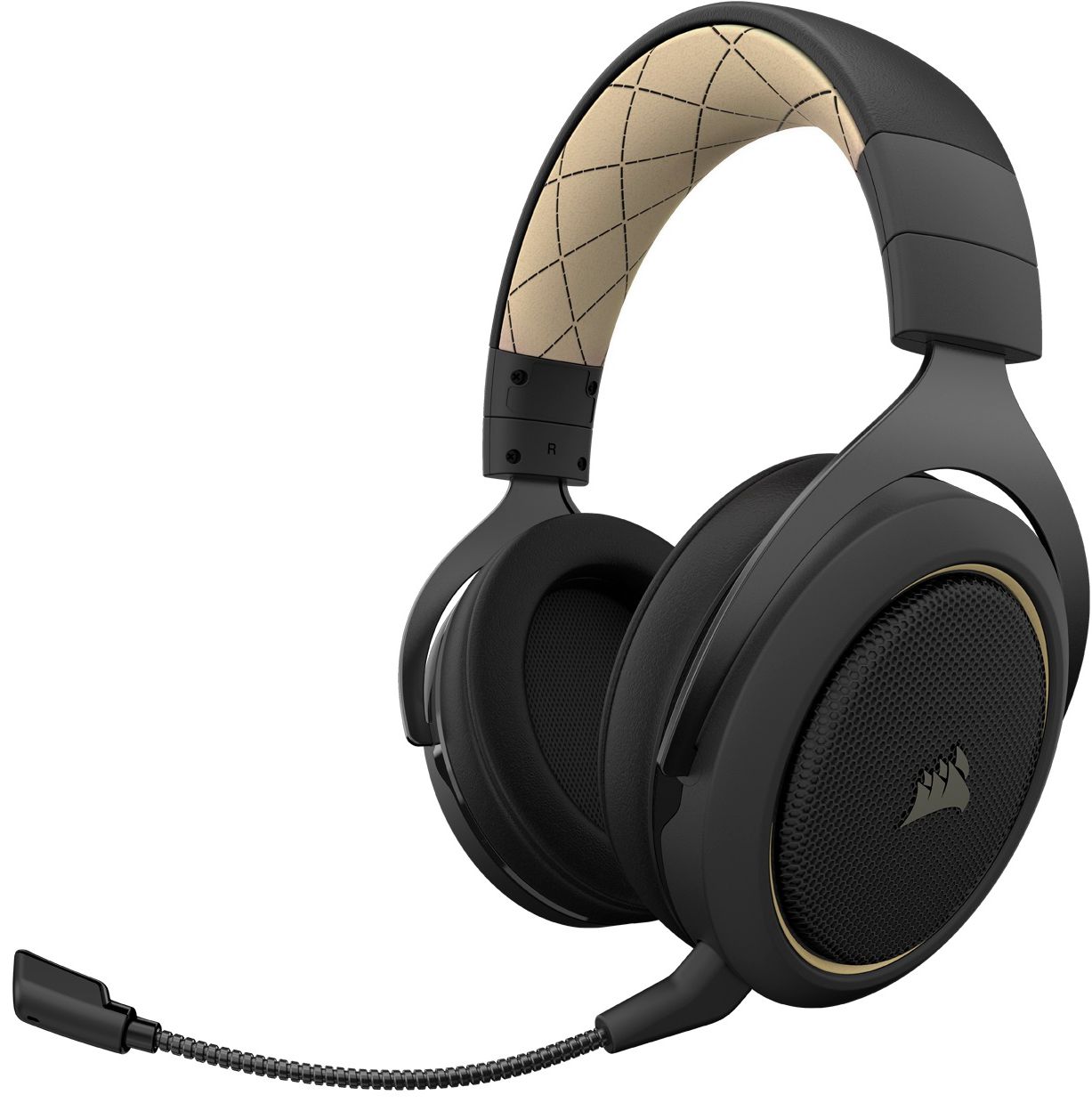 Angle View: CORSAIR - HS70 PRO Wireless 7.1 Surround Sound Gaming Headset for PC, PS5, and PS4 - Cream