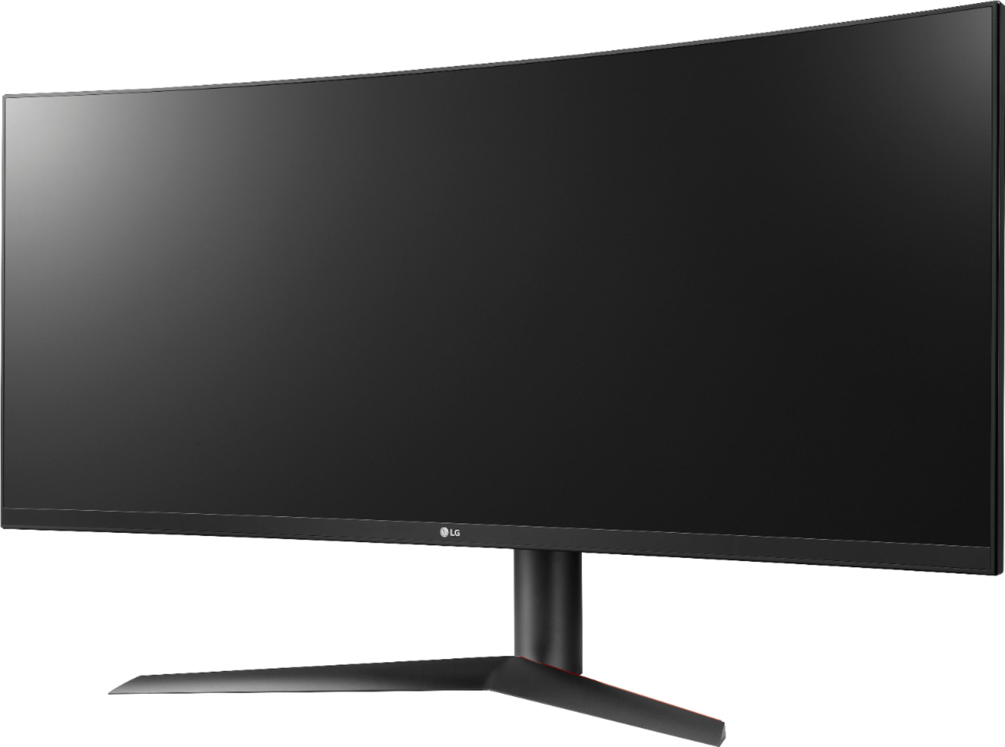 Left View: LG - Geek Squad Certified Refurbished UltraGear 38" IPS LED UltraWide HD G-SYNC Monitor - Black