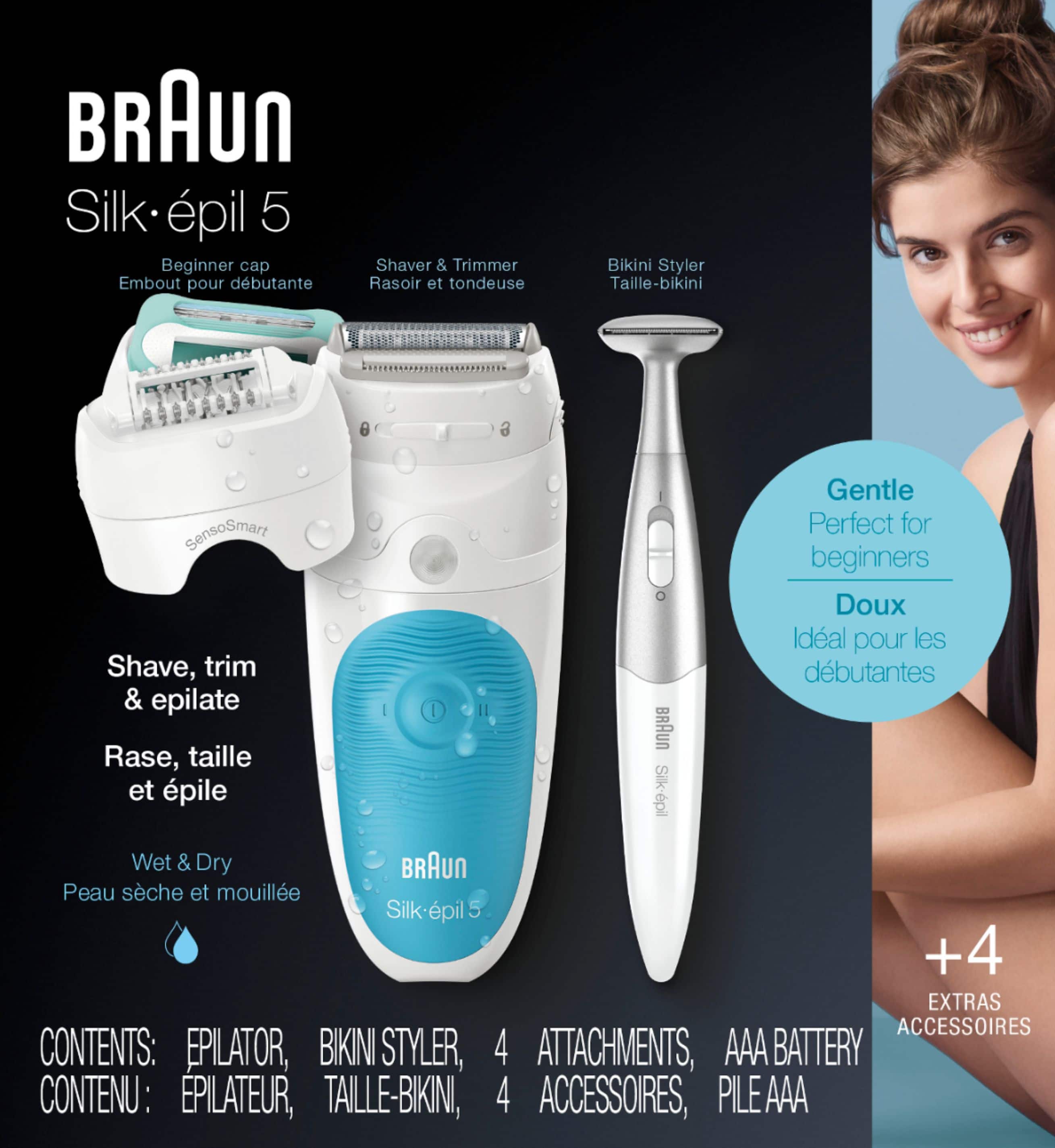 Braun - Silk-épil 5 Epilator - White/Blue - Angle_Zoom