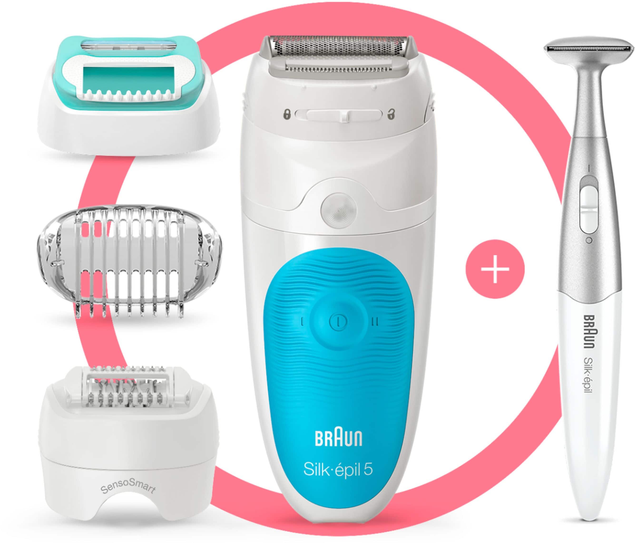 The text on the image reads:
+ BRAUN Silk-pil SensoSmart BRAUN Silk-pil 5
