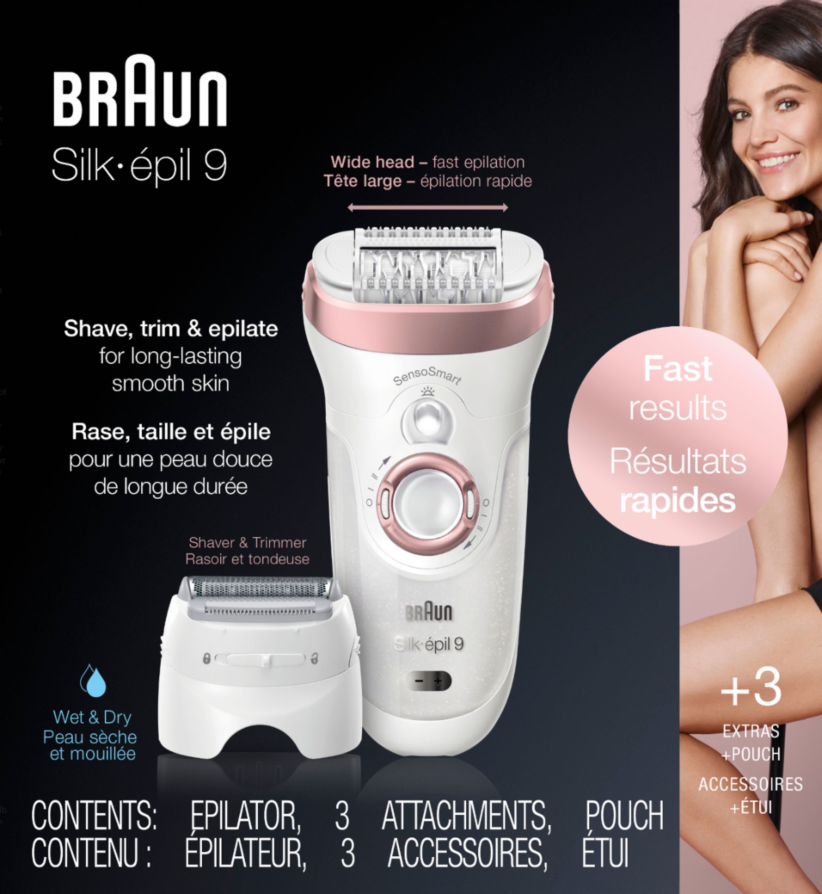 Hair Removal, Braun Silk-epil 9-720, Epilator for women, Shav