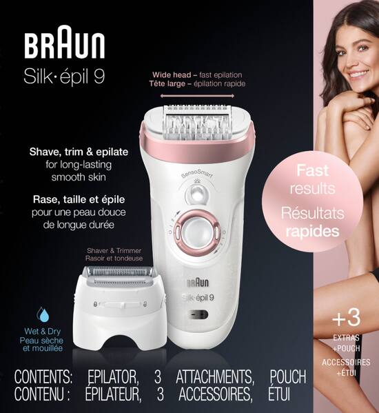 Braun Silk Epil 9 Epilator White Bronze Se9 720 Best Buy