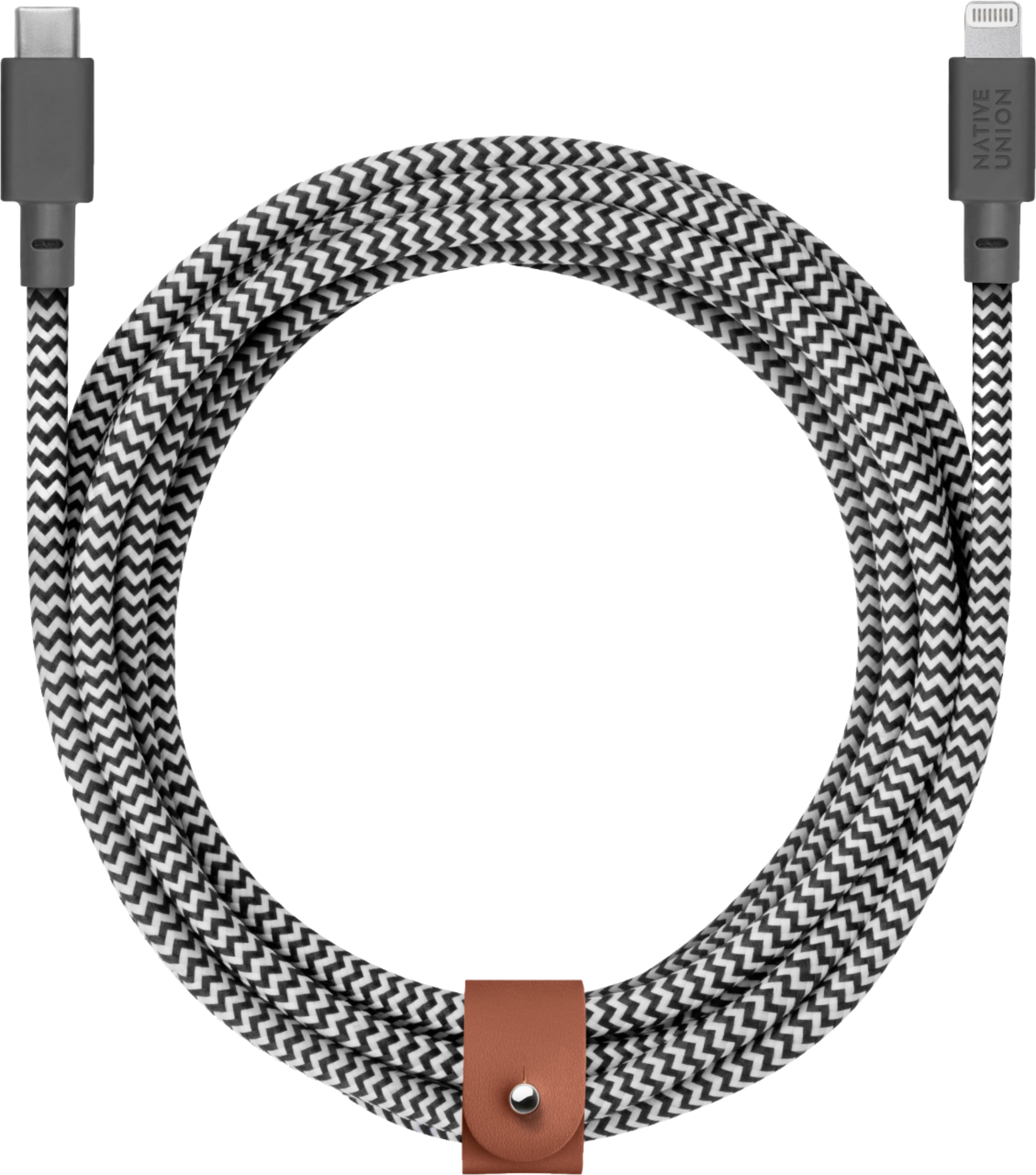 Native Union Belt Cable XL - USB-C to Lightning 10ft | Zebra