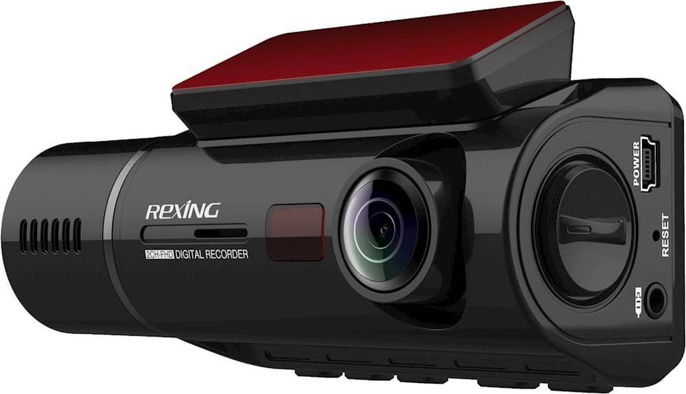 Left. Rexing - V3 Basic Front and Cabin Dash Cam with Wi-Fi.
