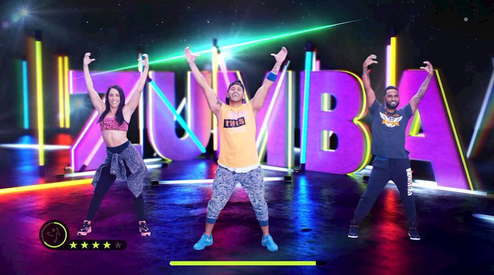 The largest text in the image is "ZUMBA," which is displayed prominently on a sign or background. The other text, "VNBA," is smaller and located below the "ZUMBA" text.