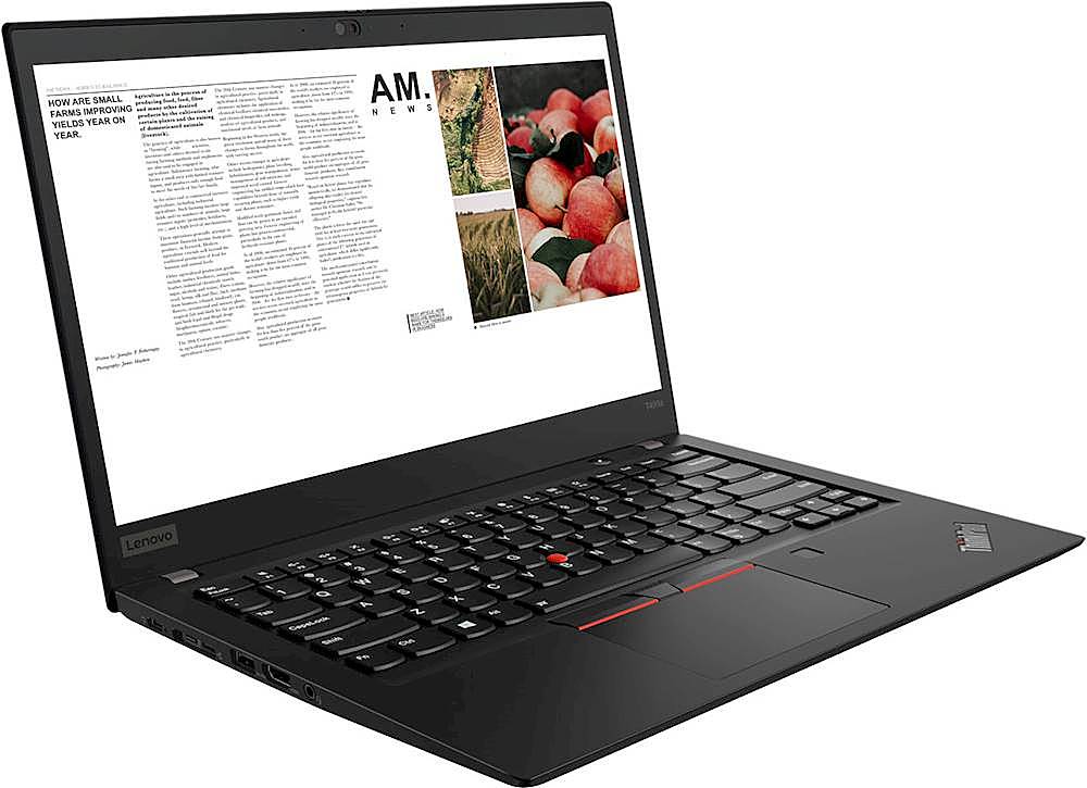 Angle View: Lenovo - ThinkPad T495s 14" Touch-Screen Laptop - AMD Ryzen 7 PRO - 16GB Memory - 512GB Solid State Drive - Black