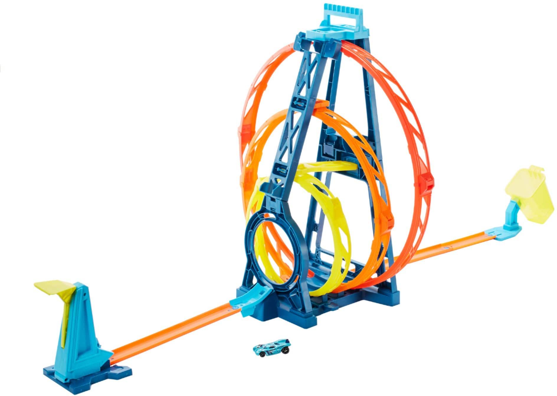 Alt View 12. Hot Wheels - Track Builder Triple Loop Kit - Blue/Orange.