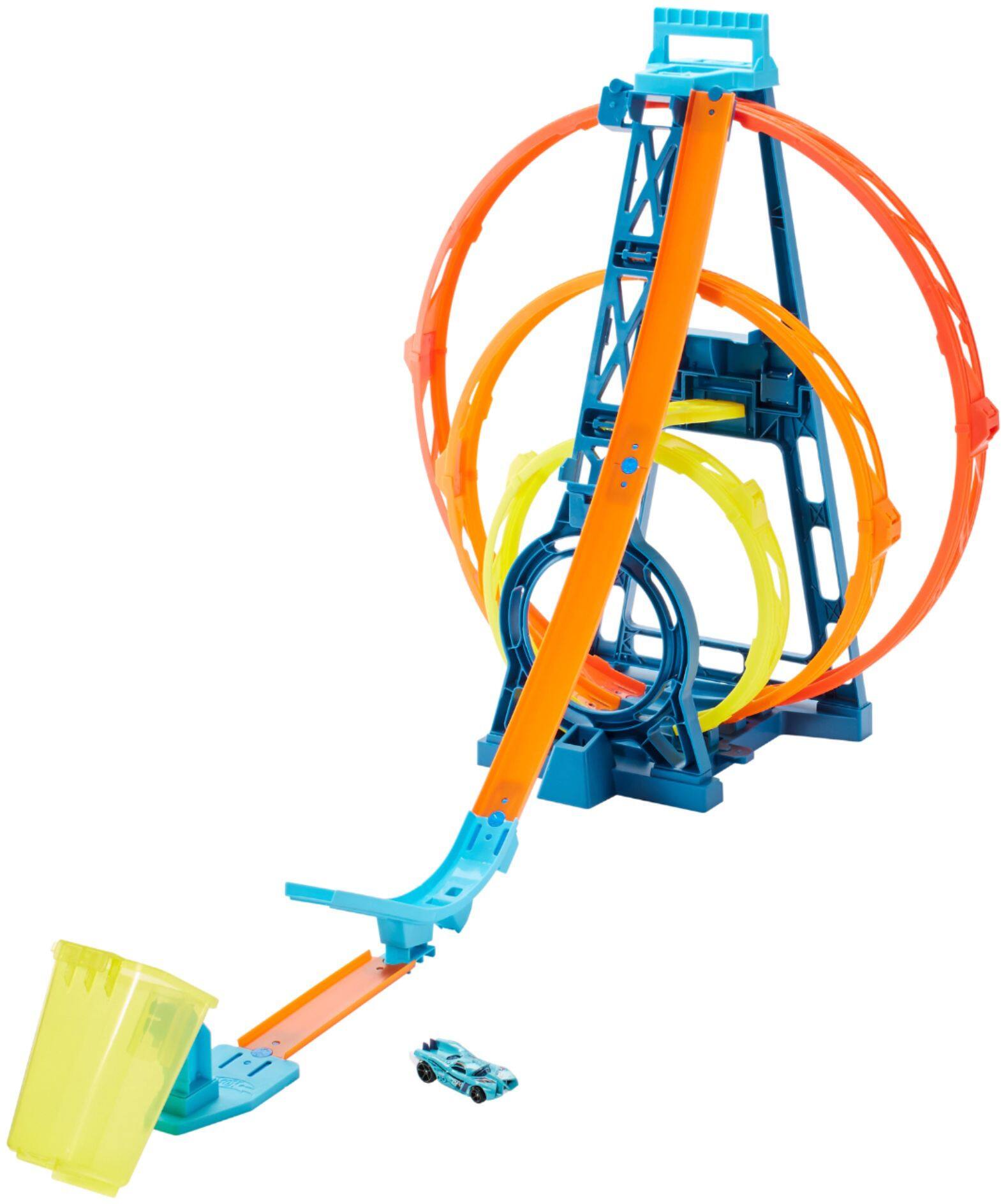 Alt View 17. Hot Wheels - Track Builder Triple Loop Kit - Blue/Orange.