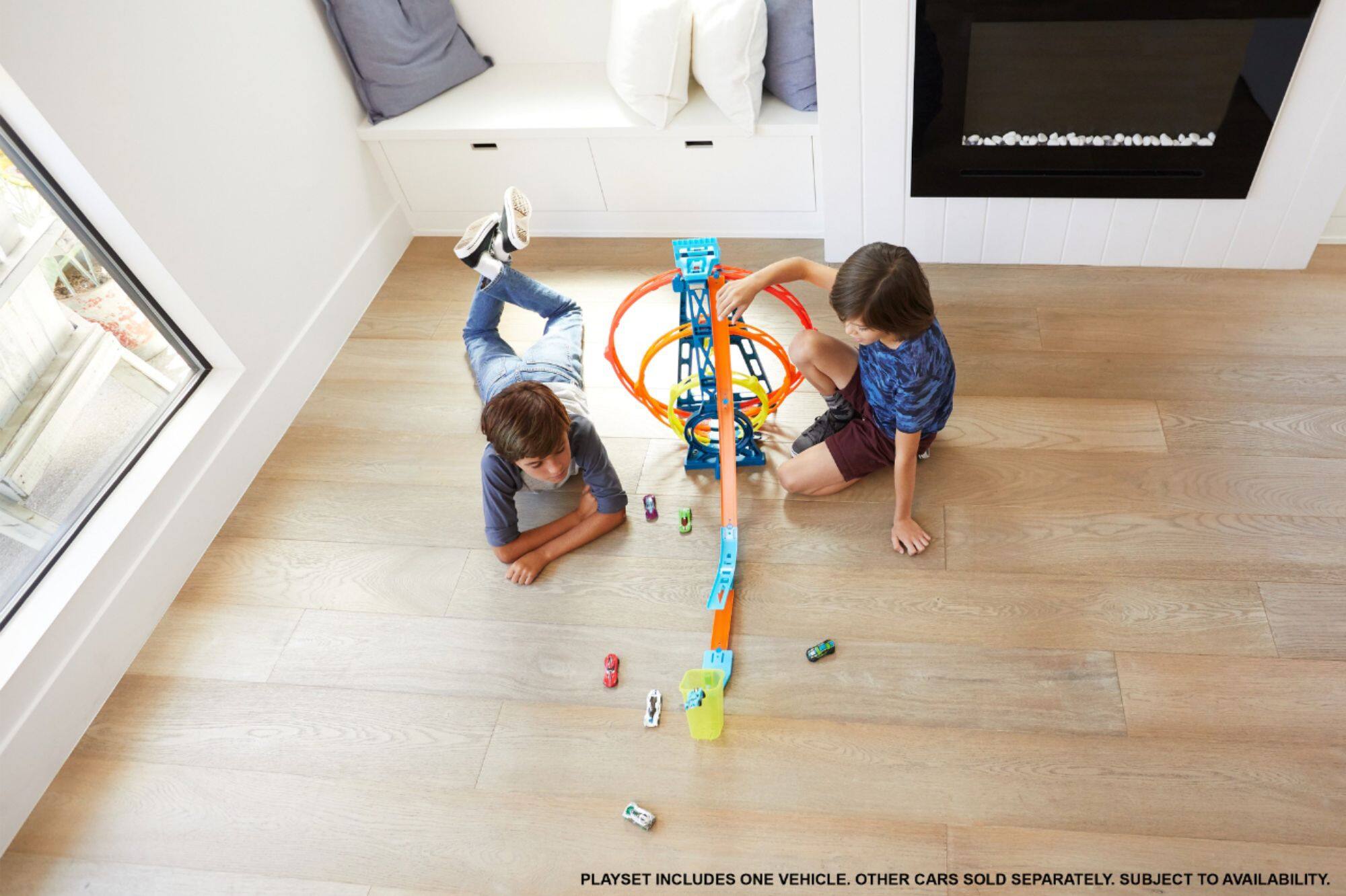 Alt View 18. Hot Wheels - Track Builder Triple Loop Kit - Blue/Orange.