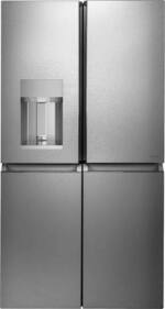 Café - ENERGY STAR® 27.4 Cu. Ft. Smart Quad-Door Refrigerator - Platinum Glass - Front_Standard