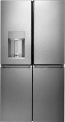 Café - 27.4 Cu. Ft. Smart Quad-Door Refrigerator, Customizable - Platinum Glass - Front_Zoom