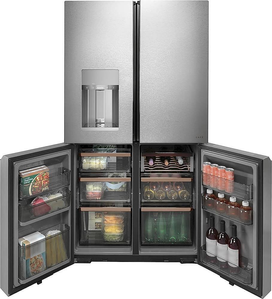 Alt View 12. Café - 27.4 Cu. Ft. Smart Quad-Door Refrigerator - Platinum Glass.