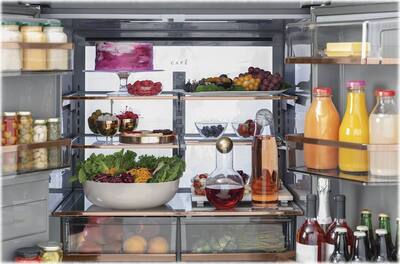 Café 27.4 Cu. Ft. Smart Quad Door Refrigerator Platinum Glass Café 27.4 Cu. Ft. Smart Quad Door Refrigerator Platinum Glass