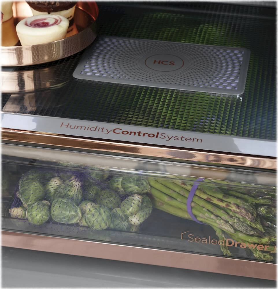 Alt View 16. Café - 27.4 Cu. Ft. Smart Quad-Door Refrigerator - Platinum Glass.