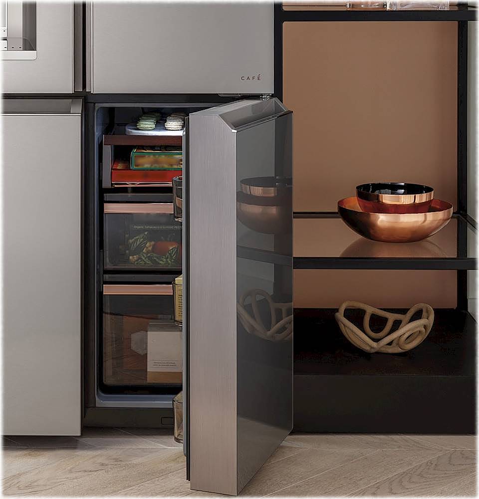 Alt View 21. Café - 27.4 Cu. Ft. Smart Quad-Door Refrigerator - Platinum Glass.
