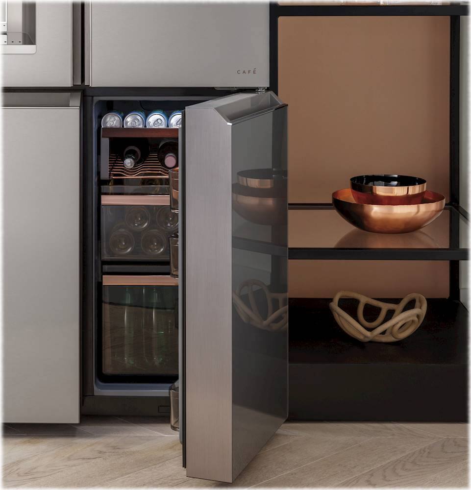 Alt View 22. Café - 27.4 Cu. Ft. Smart Quad-Door Refrigerator - Platinum Glass.