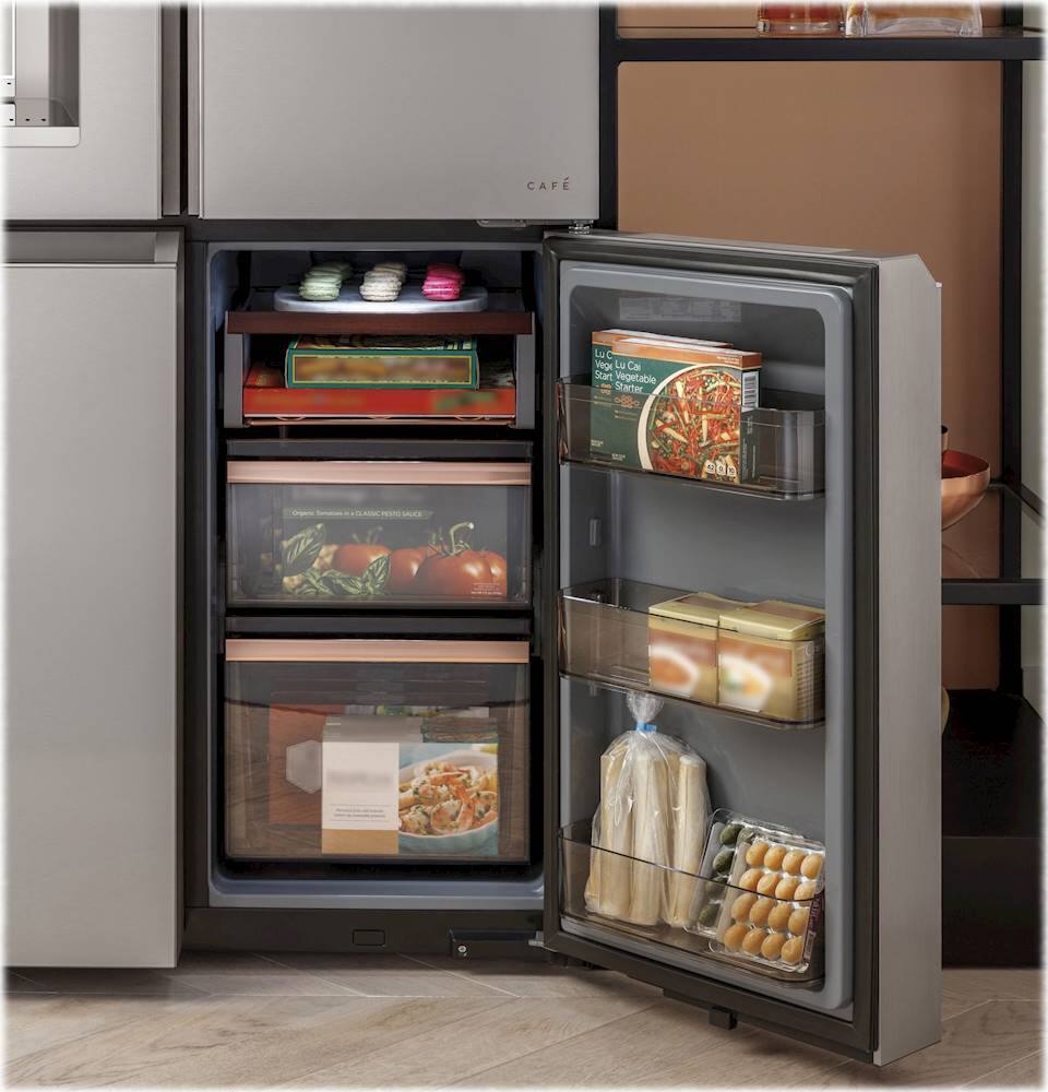 Alt View 23. Café - 27.4 Cu. Ft. Smart Quad-Door Refrigerator - Platinum Glass.