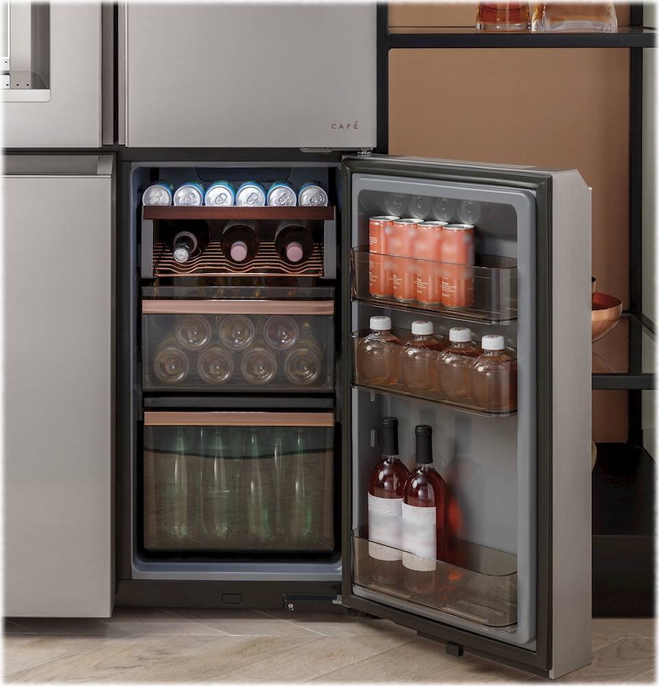 Alt View 24. Café - 27.4 Cu. Ft. Smart Quad-Door Refrigerator - Platinum Glass.