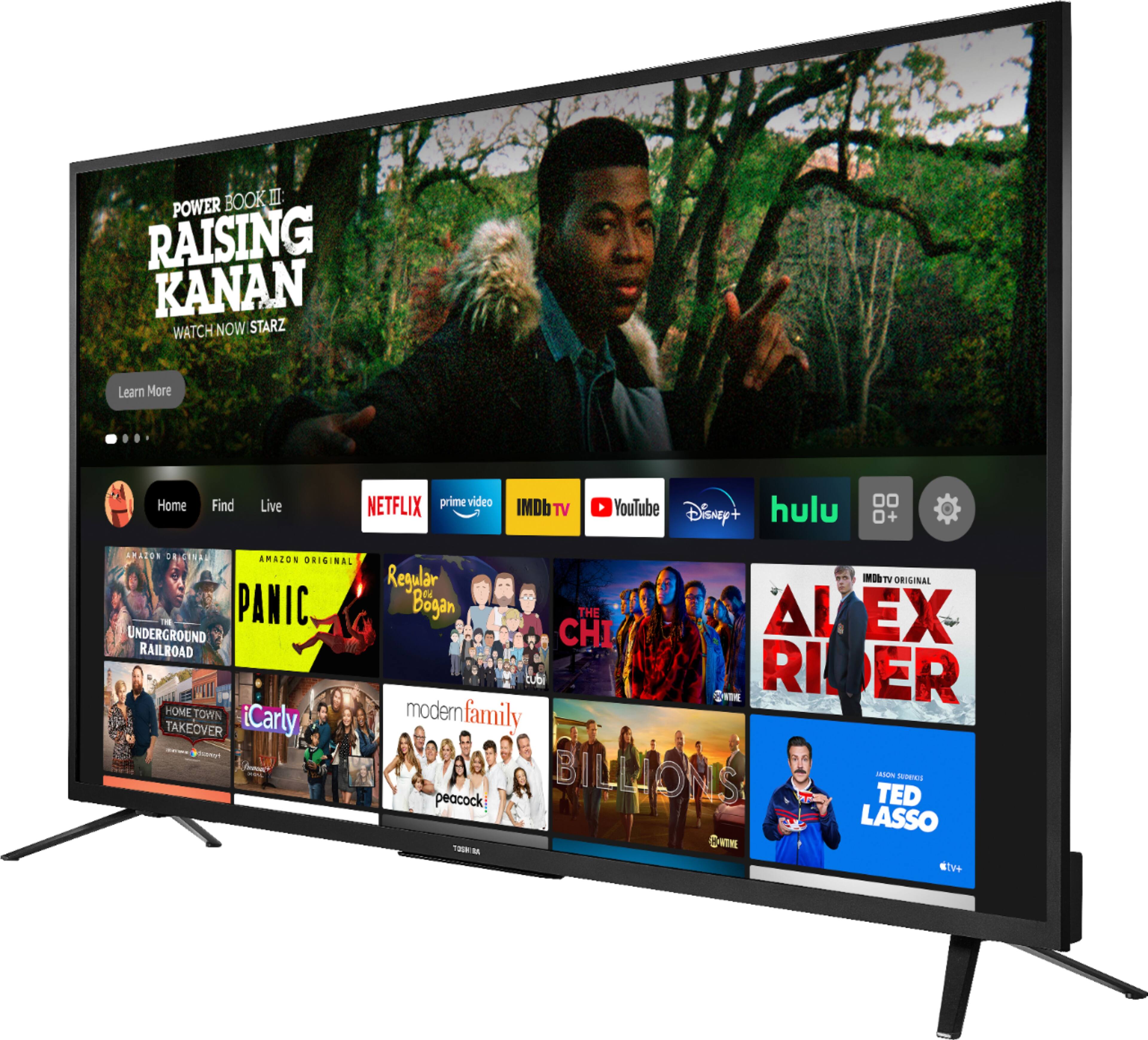 Left. Toshiba - 55" Class LED 4K UHD Smart Fire TV - Black.