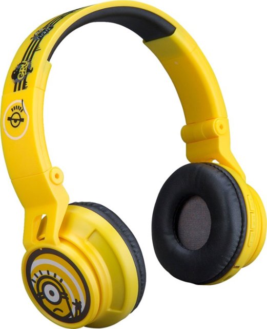 Angle Zoom. eKids - Minions 2 Wireless Over-the-Ear Headphones - Yellow/Black.
