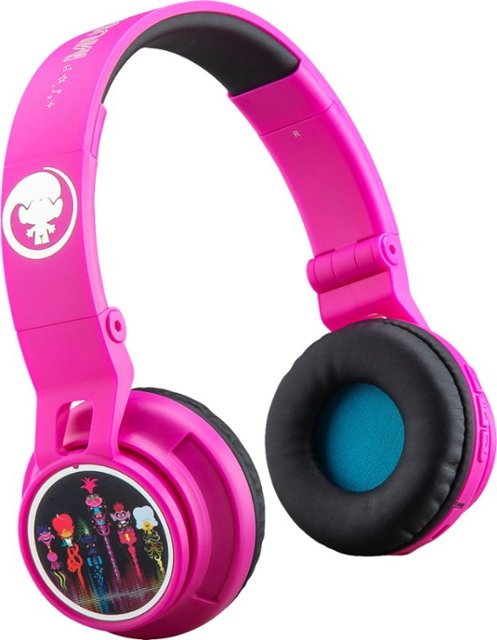 Trolls World Tour Wireless Over-the-Ear Headphones – Pink/Black