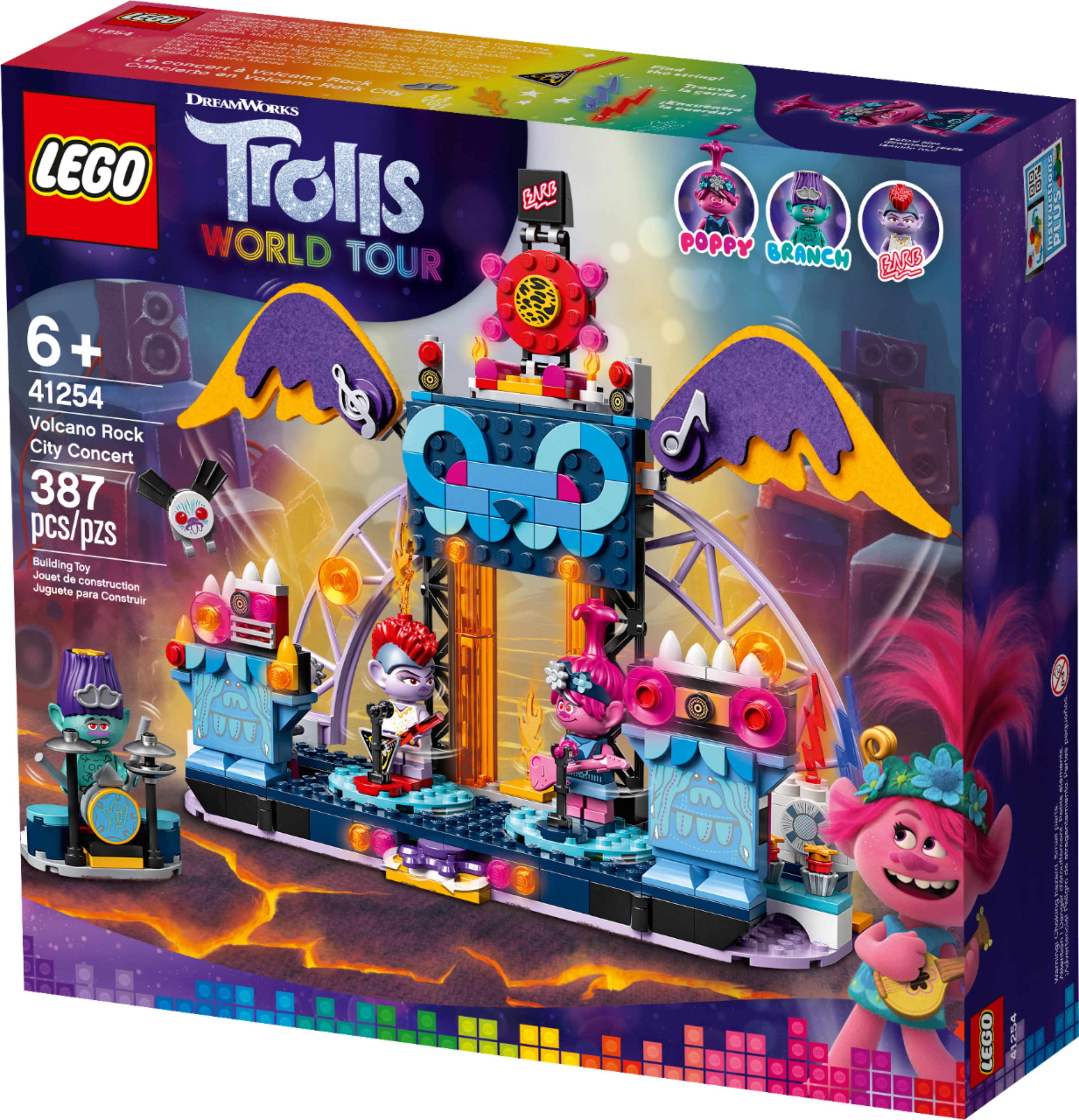 LEGO Trolls World Tour Volcano Rock City Concert 41254 6288750 - Best Buy