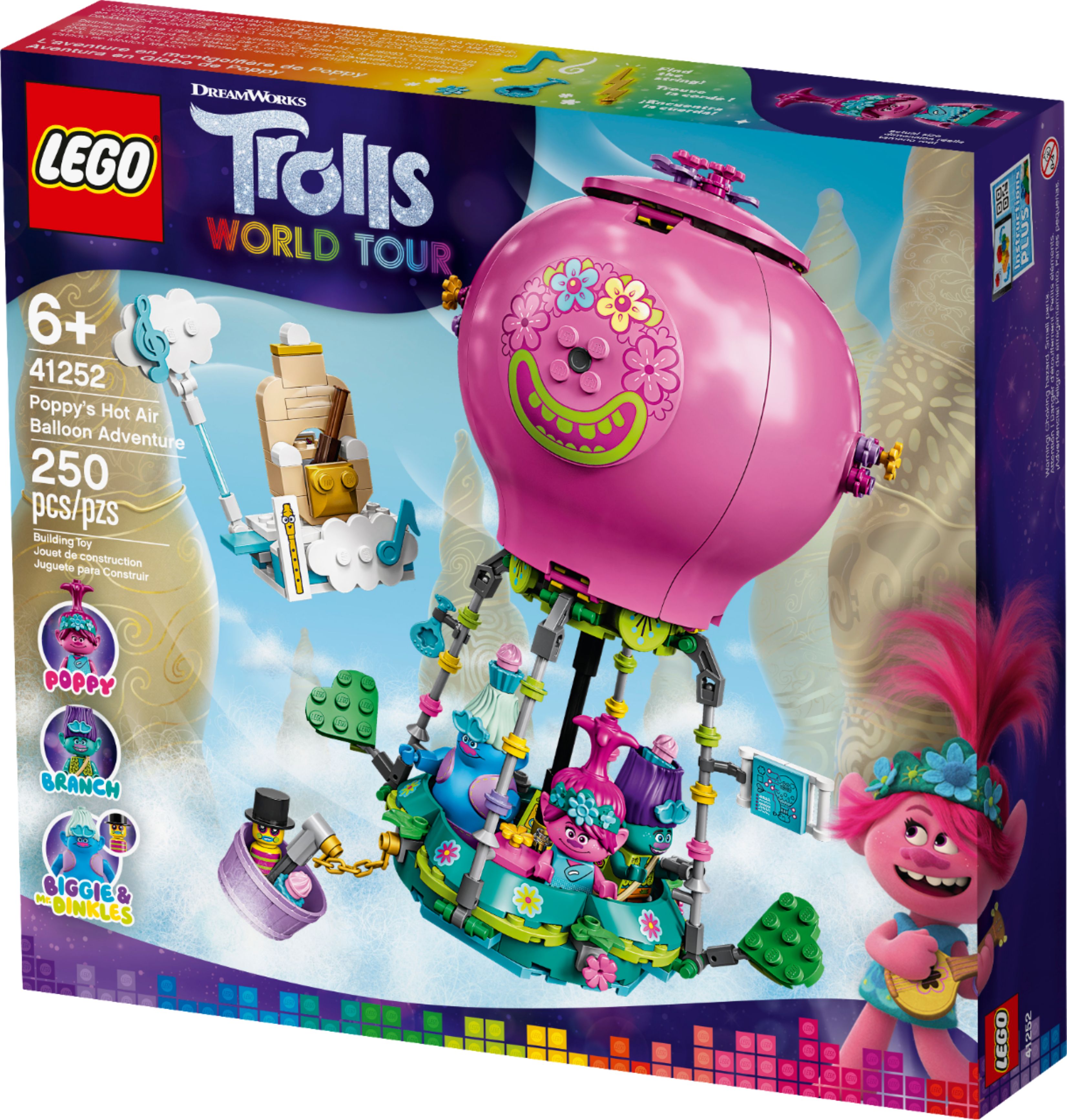 New LEGO Trolls World Tour 41252 Poppy’s Hot Air Balloon