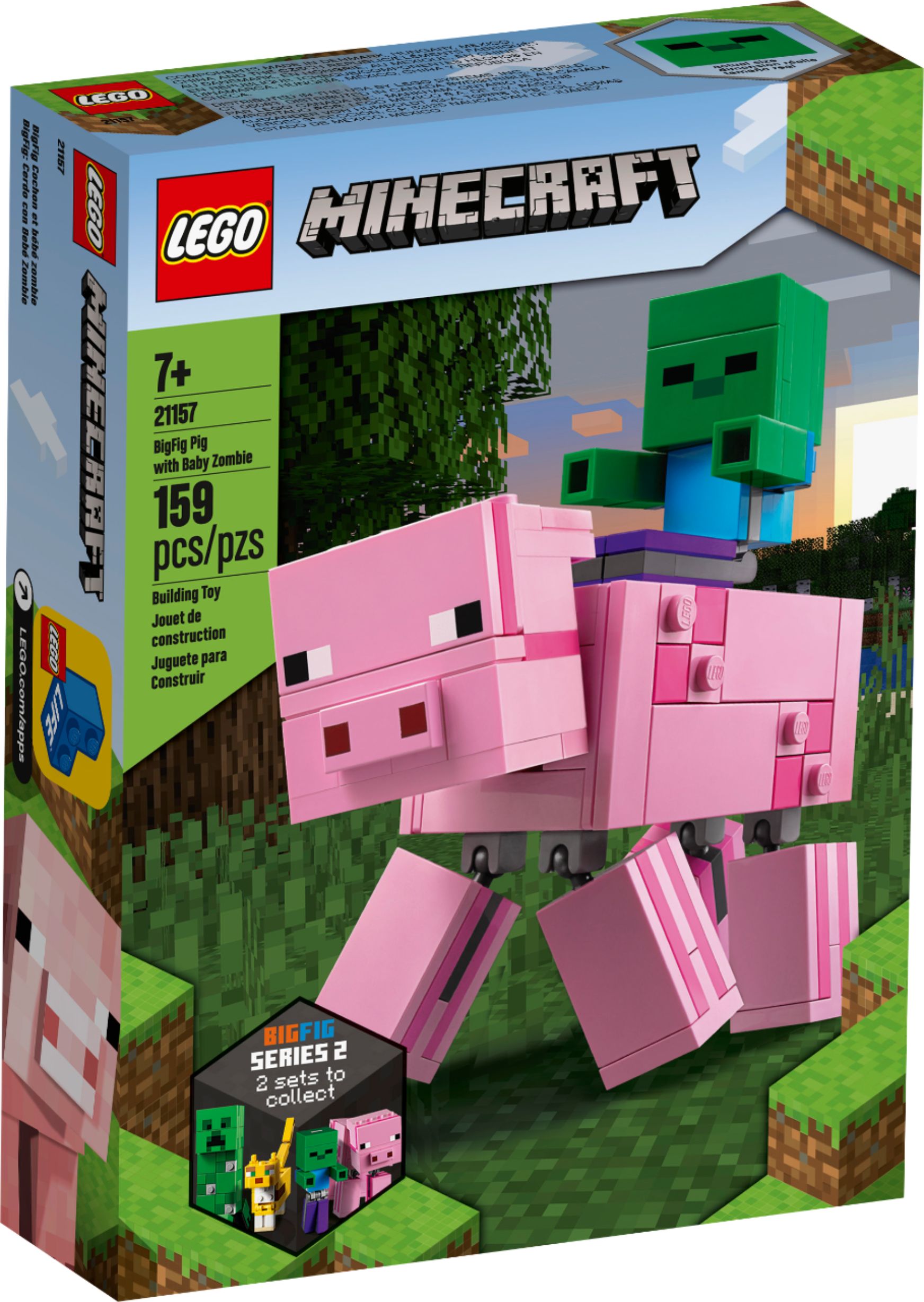 Angle View: LEGO - Minecraft BigFig Pig and Baby Zombie 21157
