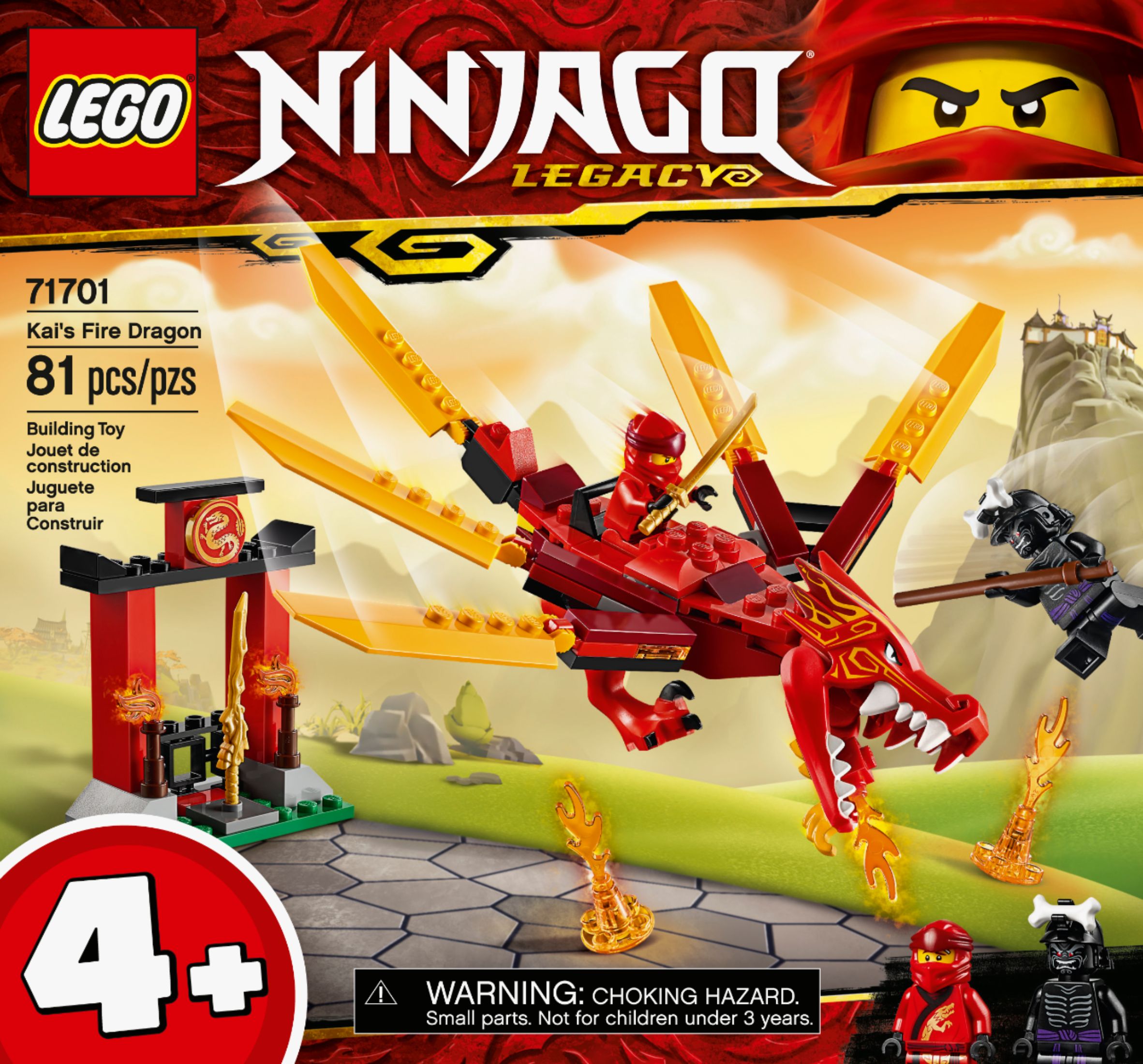 LEGO NINJAGO Legacy Kai's Fire Dragon 71701 Building Kit (81