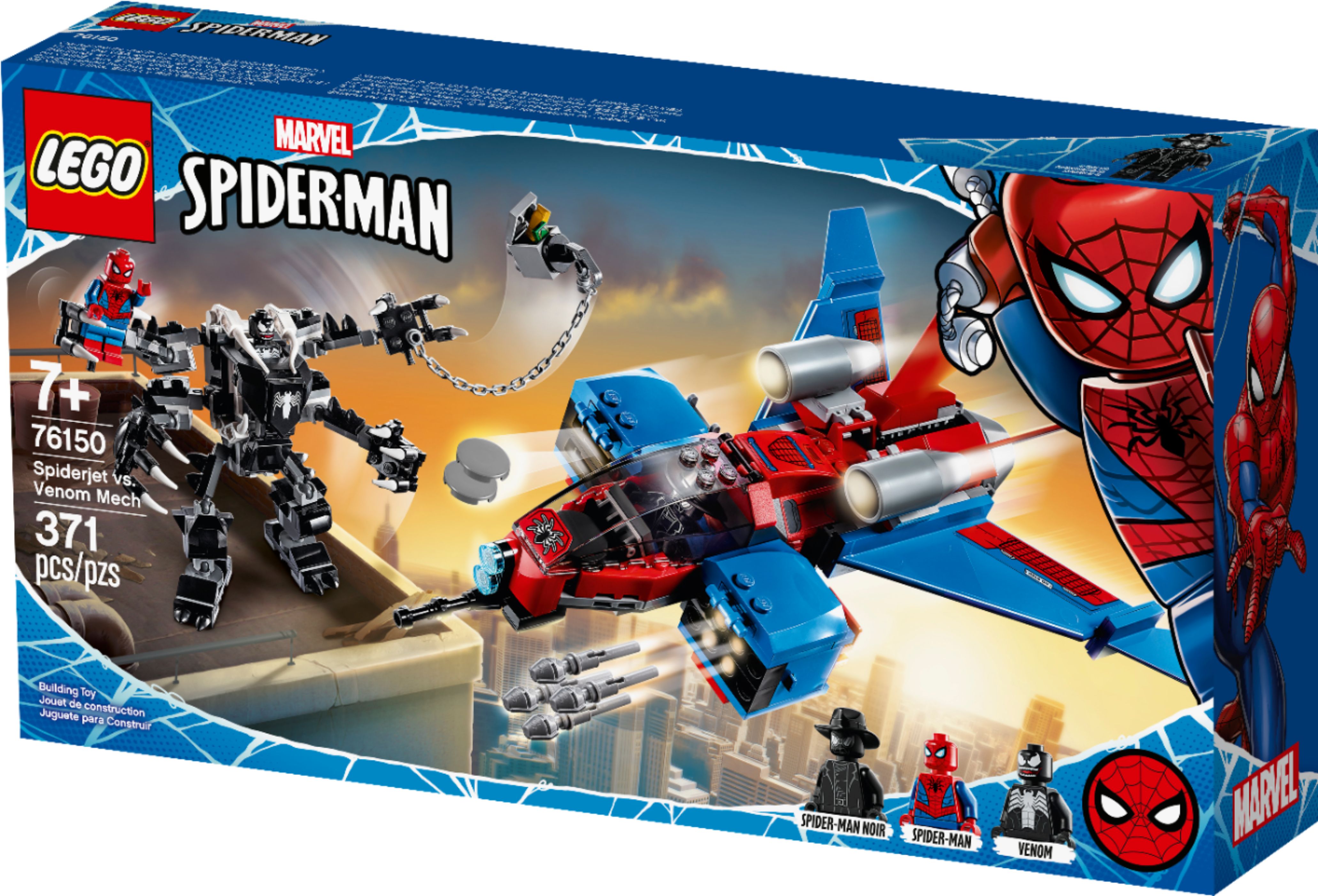 LEGO Marvel Spider-Man Spider-Jet vs Venom Mech 76150 Building Kit with  Minifigures, Mech and Plane (371 Pieces) 