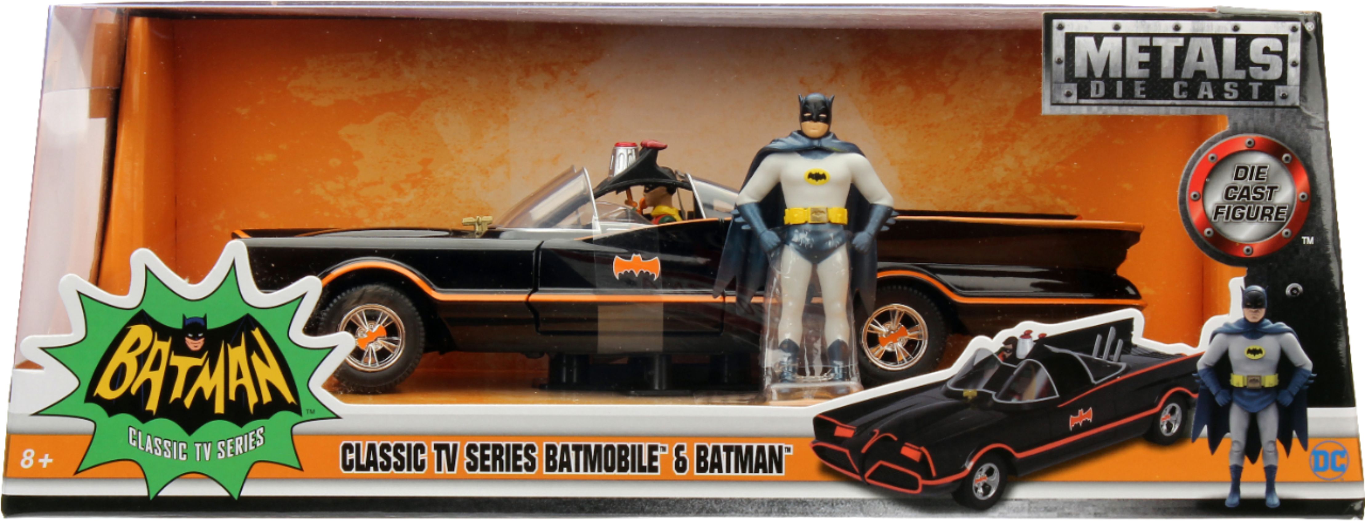 Jada Toys 98259 1966 Classic TV Series Batmobile with Batman and Robin figures 
