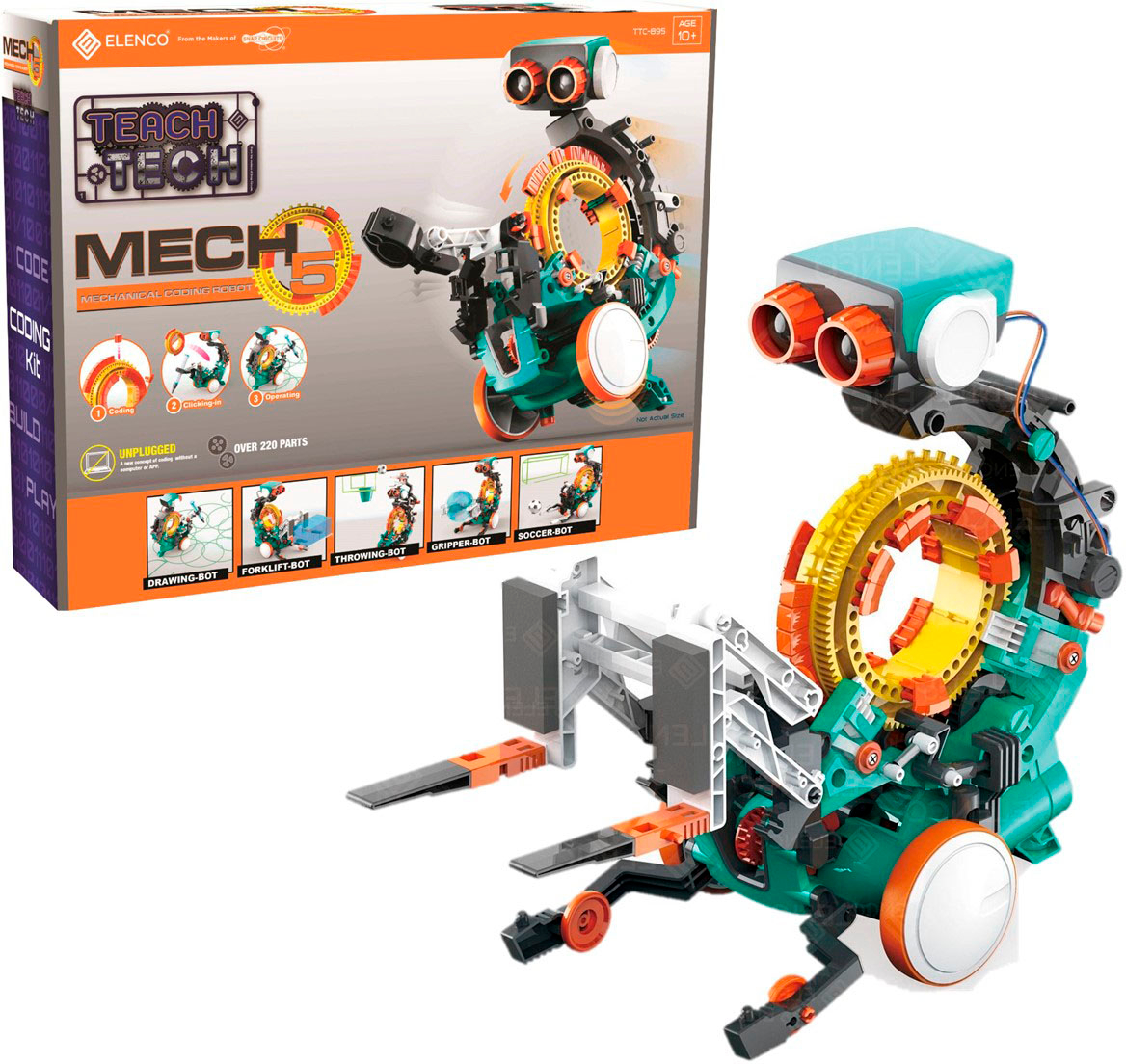 Construct & Create 5 in 1 Coding Robot Toy Kids STEM Mechanical 