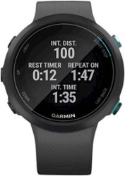 Garmin - Swim 2 Smartwatch 42mm Fiber-Reinforced Polymer - Slate With Silicone Band - Front_Zoom