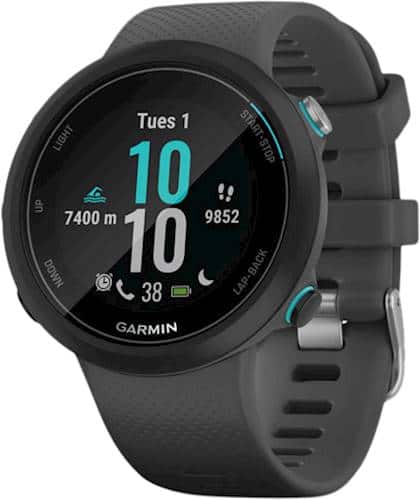 Left. Garmin - Swim 2 Smartwatch 42mm Fiber-Reinforced Polymer - Slate.