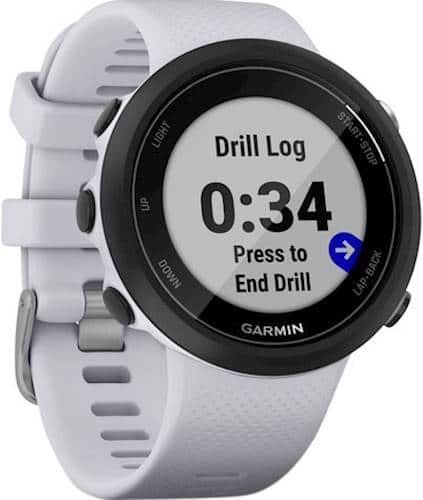 Angle. Garmin - Swim 2 Smartwatch 42mm Fiber-Reinforced Polymer - Whitestone.