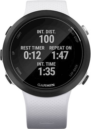 Garmin - Swim 2 Smartwatch 42mm Fiber-Reinforced Polymer - Whitestone With Silicone Band
